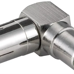 Adaptor coaxial mama - coaxial tata 90 grade metal Goobay