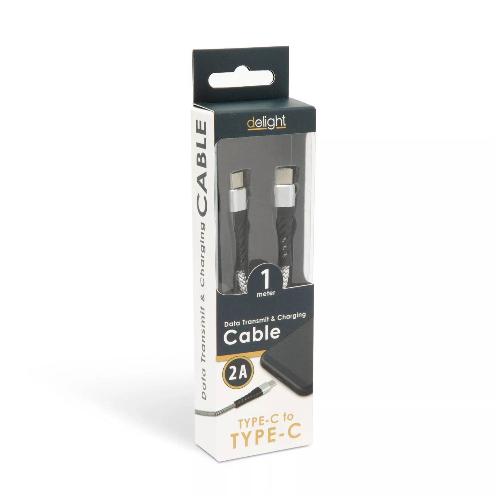 Cablu de date USC Type C - USB Type C alb 1m delight - imagine 3