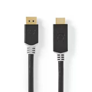 Cablu DisplayPort v1.4 - HDMI 4K 60Hz 2m aurit antracit Nedis