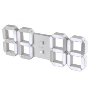 Ceas desteptator digital LED 3D alb 128mm 5V USB telecomanda Home LTC 05