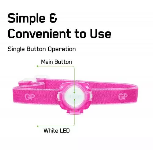 Lanterna frontala LED GP CH31 roz 40lm 2x CR2025 - imagine 4