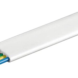 Cablu telefonic plat 6 fire 10m AWG28 CCA alb Goobay 93307-10